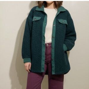 Scarlett • Elie Evergreen Boucle Teddy Shacket Coat Size Medium